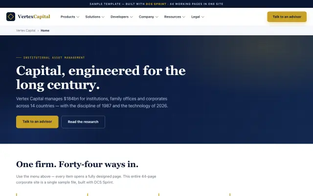 Vertex Capital website