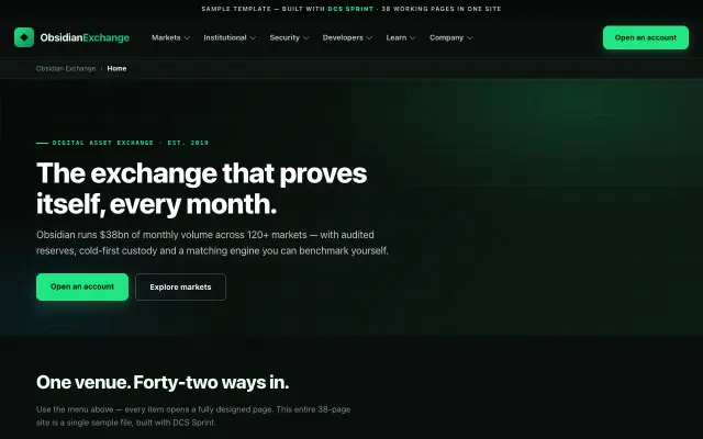 Obsidian Exchange website