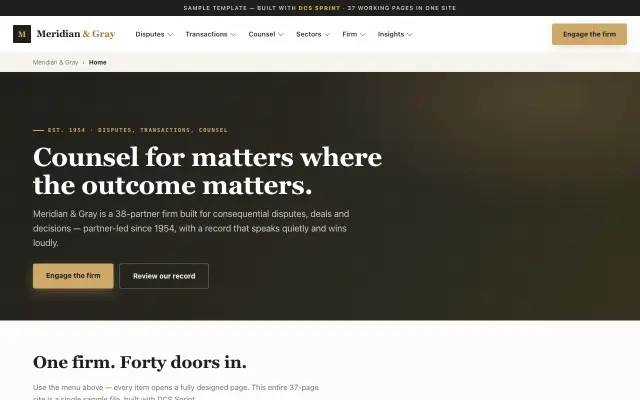 Meridian & Gray website