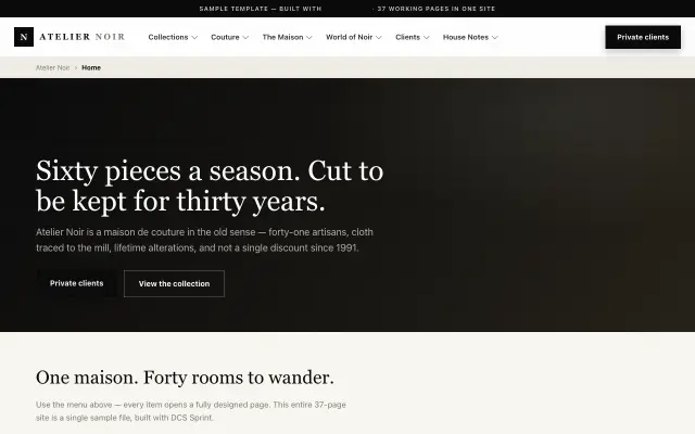 Atelier Noir website