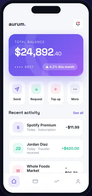 Aurum app screen