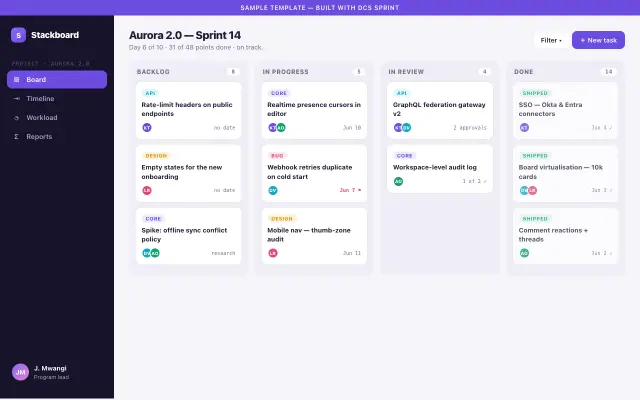 Stackboard dashboard